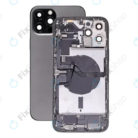 Apple iPhone 12 Pro Max - Rear Housing with Small Parts (Graphite) قاب کامل با فلت IP 12PRO MAX BLACK - تصویر 1