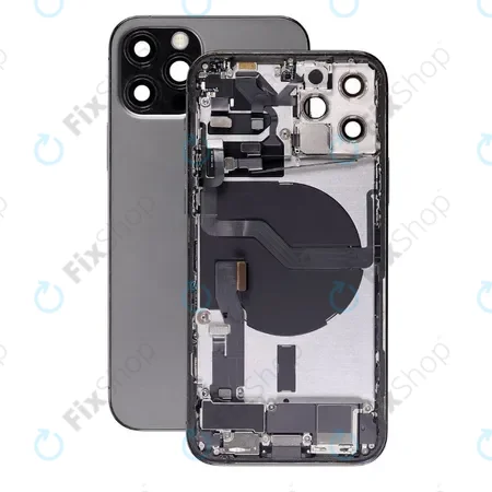 Apple iPhone 12 Pro - Rear Housing with Small Parts (Graphite) قاب کامل با فلت IP 12PRO BLACK - تصویر 1