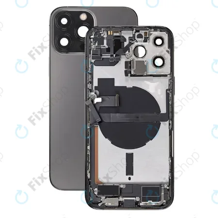 Apple iPhone 13 Pro Max - Rear Housing with Small Parts (Graphite) قاب کامل با فلت IP 13PRO MAX BLACK - تصویر 1