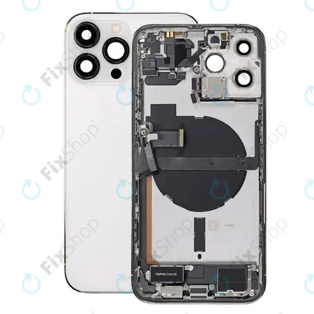 Apple iPhone 13 Pro Max - Rear Housing with Small Parts (Silver) قاب کامل با فلت IP 13PRO MAX WHITE - تصویر 1