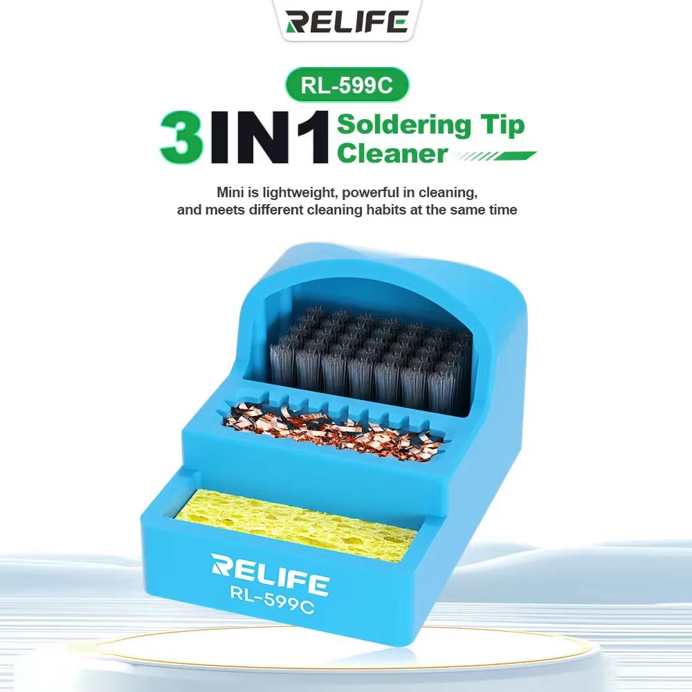 20273-RELIFE-RL-599C-Soldering-Iron-Tip-Cleaner-Silicone-Shell باکس تمیز کننده هویه RELIFE - تصویر 1
