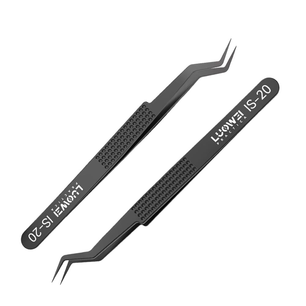 20288-Luowei-IS-20-IC-Chip-Soldering-Tweezers2 پنس مشکی سر کج LUOWEI IS-20 - تصویر 1