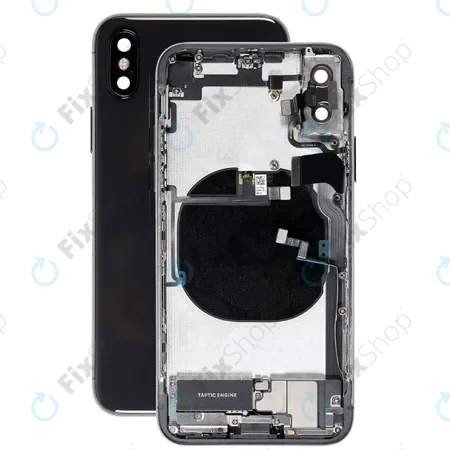 Apple iPhone X - Rear Housing with Small Parts (Space Gray) قاب کامل با فلت IP X BLACK - تصویر 1