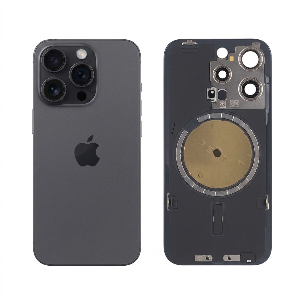 4556 گلس پشت بدون فلت iPhone 15 Pro Black - تصویر 1