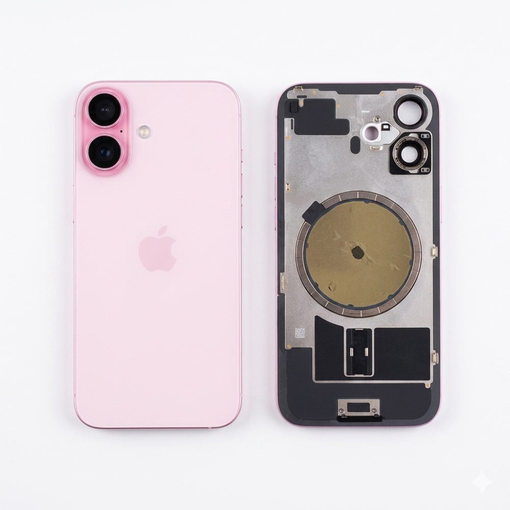 4564 گلس پشت بدون فلت iPhone 16 Pink - تصویر 1