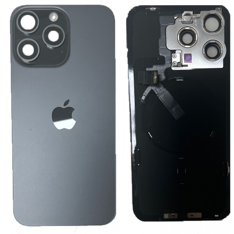 rear-cover-glass-iphone-15-pro-titanium-black-original-disassembled-grade-a گلس پشت با فلت iPhone 15 Pro Black - تصویر 1