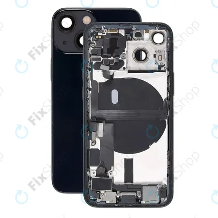 Apple iPhone 13 Mini - Rear Housing with Small Parts (Midnight) قاب کامل با فلت iPhone 13 Mini Black - تصویر 1
